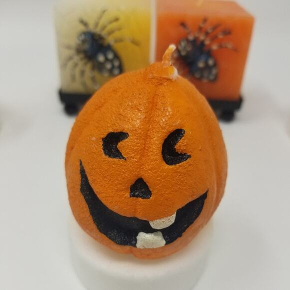 Set/5 Halloween Spider & Pumpkin Candles - Picture 2 of 10